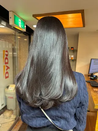 セミロング カラー 矢野 晃平のヘアスタイル
