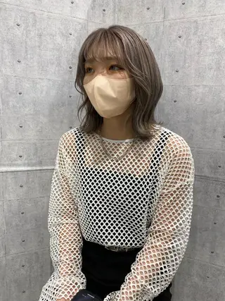 ミディアム カラー ハイトーン/メンズ 水野翔太のヘアスタイル