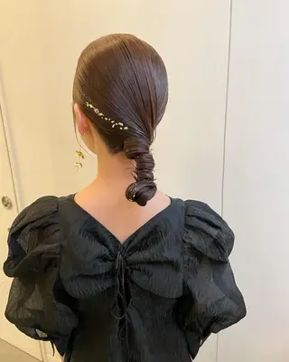 セミロング ヘアアレンジ 谷川 未来のヘアスタイル