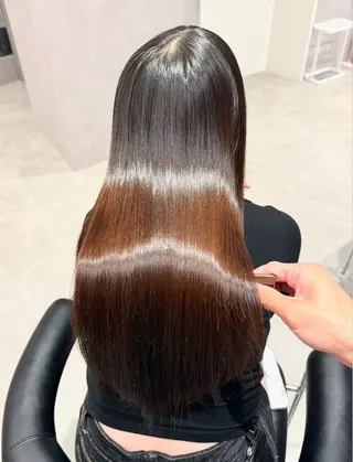 ロング カラー パーマ ヘアアレンジ 縮毛矯正/髪質改善/ ブリーチ毛/木元渓太のヘアスタイル