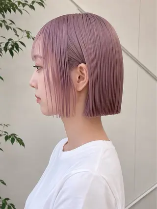 ミディアム 角岡 真帆/ボブ/髪質改善のヘアスタイル
