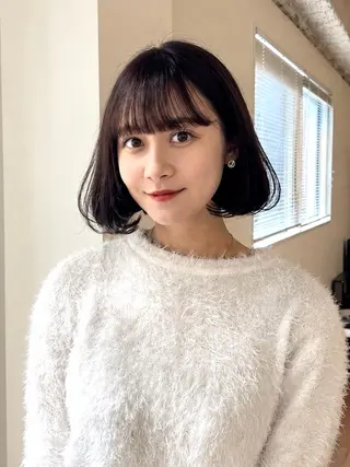 ミディアム ボブ/レイヤーカット 縮毛矯正/武田涼のヘアスタイル
