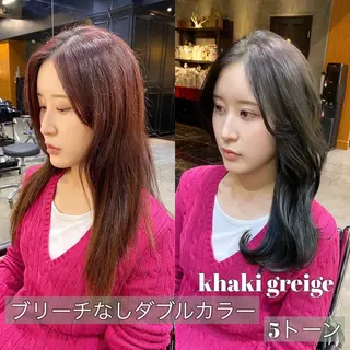 セミロング カラー 透明感カラー🌿 グレージュ🐺陽介のヘアスタイル