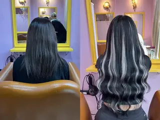ロング ヘアアレンジ カラー NON ちび編み・シールのヘアスタイル