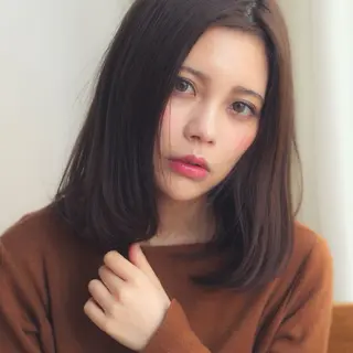 ミディアム カラー パーマ ヘアアレンジ 髪質改善/韓国風 レイヤー/田村祐樹のヘアスタイル
