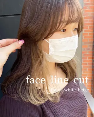 セミロング カラー ヘアアレンジ Trip大名 AZUのヘアスタイル