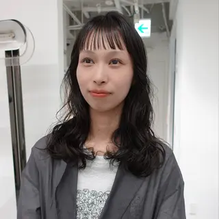 セミロング パーマ ヘアアレンジ 🌐サトウ リョウ🌐のヘアスタイル
