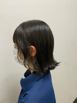 セミロング カラー ヘアアレンジ 韓国風ベージュ🤎 赤みなし🌿横浜🤎のヘアスタイル