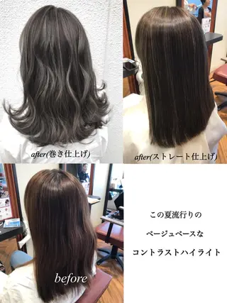ミディアム カラー パーマ カラー/髪質改善スペ シャリスト宮本　伸一のヘアスタイル