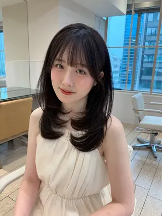 セミロング 似合わせカット⌇ヘア セット⌇A i🤍のヘアスタイル