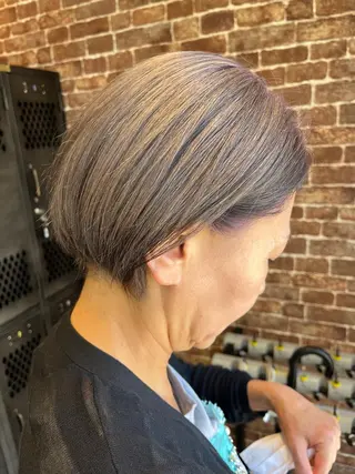 ショート カラー パーマ ヘアアレンジ メンズ キッズ ネイル マツエク・マツパ アイブロウ 久木原 ゆりのヘアスタイル