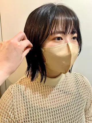 ミディアム パーマ 三矢 ちなつのヘアスタイル