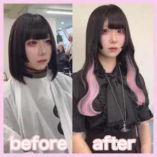 ロング MOE🐈⬛🎀 エクステ/ワンホンのヘアスタイル