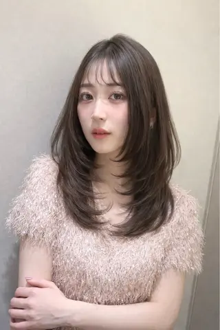 セミロング カラー ヘアアレンジ fumika🎀 ベージュのヘアスタイル