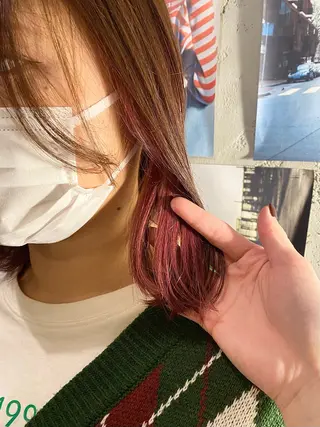 ミディアム ブリーチカラー/ブロ ンドレイヤーカットのヘアスタイル