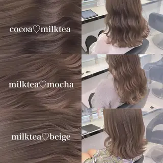 セミロング カラー ヘアアレンジ ピンク・ベージュ🩰 カラー🫧とらのヘアスタイル