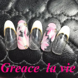 ロング カラー パーマ ヘアアレンジ キッズ ネイル マツエク・マツパ Greace  la vieのネイルデザイン