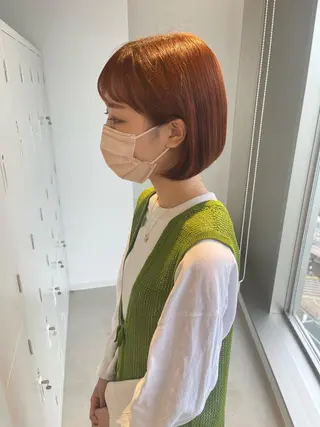 ショート カラー 店長 MANAMI 艶カラー／骨格ボブのヘアスタイル
