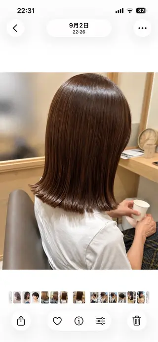 セミロング カラー 久木原 ゆりのヘアスタイル