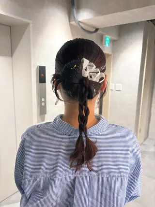 ヘアアレンジ ピンクカラーアレンジ 🩷AYANA🩷のヘアスタイル