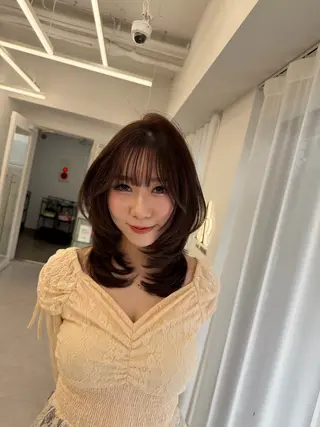 ロング カラー 顔まわりの神様✨ 透明感カラー藤嶋秀幸のヘアスタイル