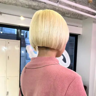 ショート カラー パーマ ヘアアレンジ メンズ 🧨ブリーチー×ボブ レイヤー💎じゅえるのヘアスタイル