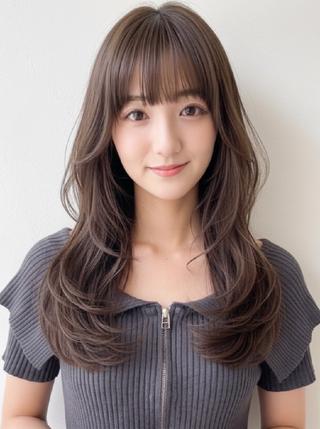 ロング レイヤーカット 齋藤大貴のヘアスタイル