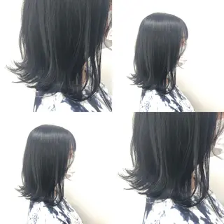 セミロング カラー パーマ ヘアアレンジ メンズ キッズ ネイル マツエク・マツパ 上品＆韓国風 🥀海心🥀のヘアスタイル