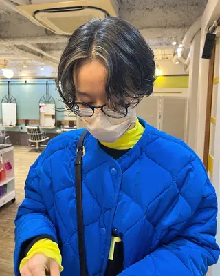 ショート カラー パーマ ヘアアレンジ メンズ nishi fuyumiのヘアスタイル
