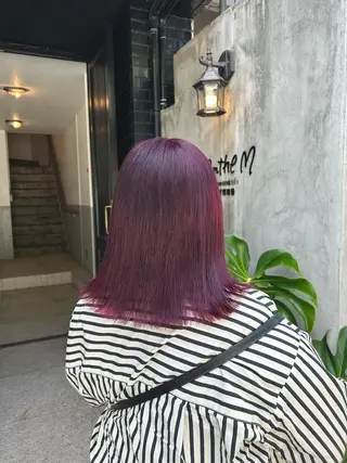 セミロング カラー 🌷ラベンダーピンク 顔まわり🌷ねいろのヘアスタイル