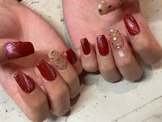 ネイル 韓国/ワンホン/長さ 出しつけ放題🎀のネイルデザイン