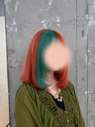 ミディアム カラー 倉澤 愛理のヘアスタイル