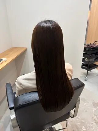 ロング omaフクダ 縮毛矯正/艶髪カラーのヘアスタイル