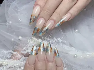 ネイル エツメ💅 長さ出し🎀デザインのネイルデザイン