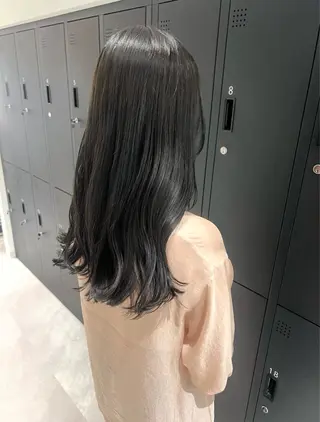 ロング カラー ヘアアレンジ 暗髪カラー🫐 おくだりんかのヘアスタイル