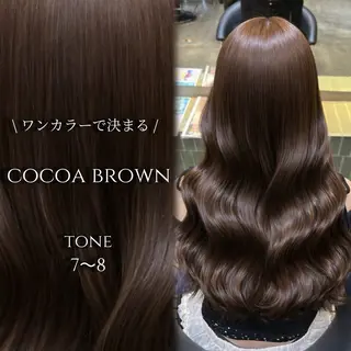 ロング 縮毛矯正/レイヤー 顔周/艶カラ-/笑璃のヘアスタイル