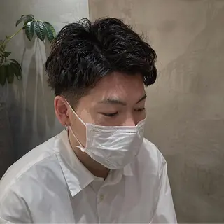 ショート パーマ メンズ 波巻きスパイラルパー マ/シャドウパーマ駿のヘアスタイル