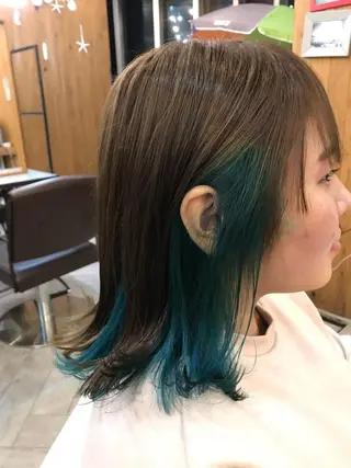 ミディアム カラー 豊中駅3分eha レッスンモデルのヘアスタイル