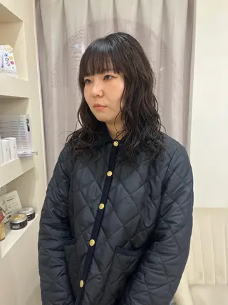 ミディアム パーマ 松村 澪里のヘアスタイル