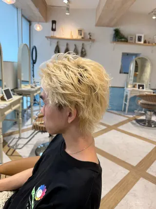 カラー メンズ ハクヤ心斎橋 パーマ/縮毛矯正のヘアスタイル