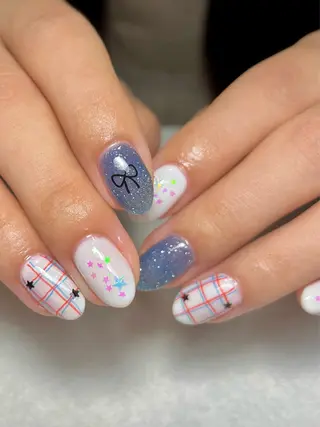 ネイル tsumeya ゆるかわ手描きネイルのネイルデザイン