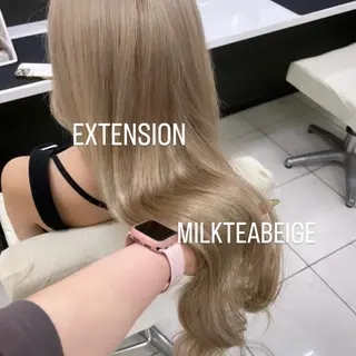 ロング カラー エクステ🩵ブリーチ 韓国ヘア🩵KAEのヘアスタイル