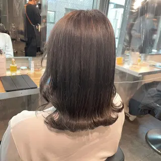 ミディアム カラー パーマ ヘアアレンジ メンズ キッズ ネイル マツエク・マツパ 透明感カラー・レイヤ ー🎀amika🎀のヘアスタイル