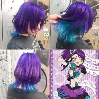 カラー ブリーチ/ウルフ特化 渋谷カルチャー交差点のヘアスタイル