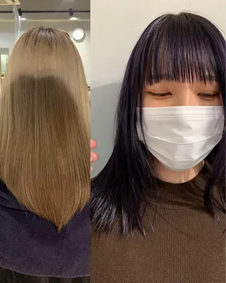 セミロング カラー パーマ ボブパーマコテ巻き風 パーマNo1深江秀平のヘアスタイル