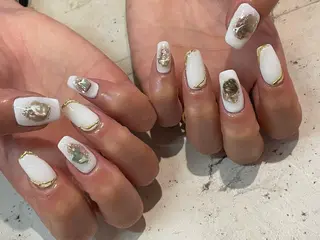 ネイル 韓国/ワンホン/長さ 出しつけ放題🎀のネイルデザイン