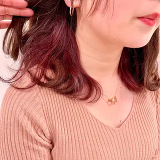 セミロング カラー 暖色/ブリーチカラー 🎀 M i k uのヘアスタイル