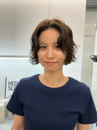 ショート パーマ 似合わせカット レイヤー/ボブのヘアスタイル