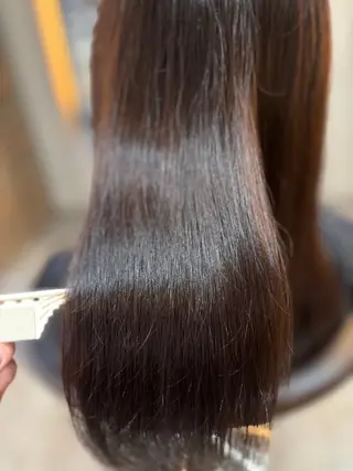 セミロング 酸性ストレート/ブリ ーチなしWカラー河本のヘアスタイル