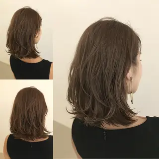 ミディアム カラー パーマ 中村 侑弘のヘアスタイル